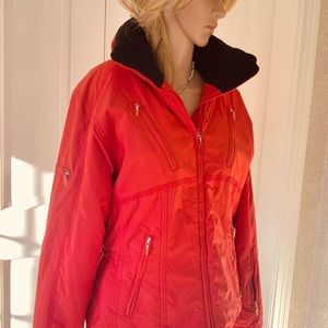 NILS red puffer jacket parka with hood